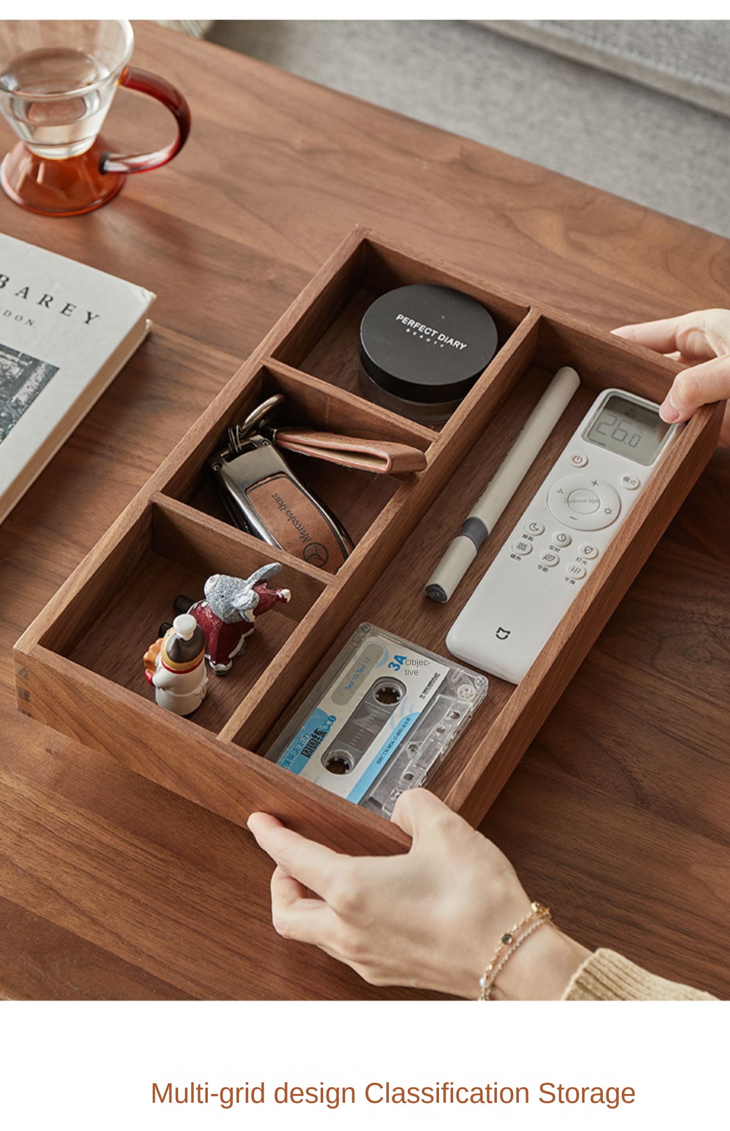 Wooden Storage Box for Keys, Jewellery and Office Supplies Wooden Storage Box for Keys, Jewellery and Office