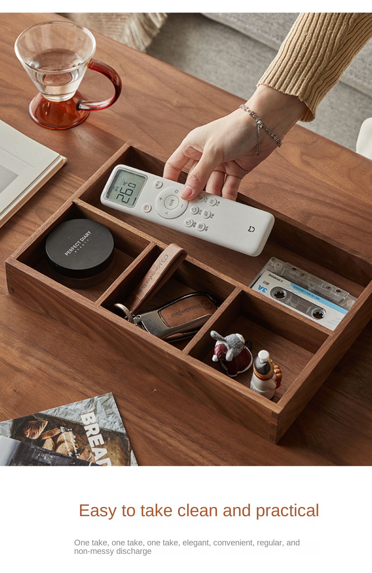 Wooden Storage Box for Keys, Jewellery and Office Supplies Wooden Storage Box for Keys, Jewellery and Office