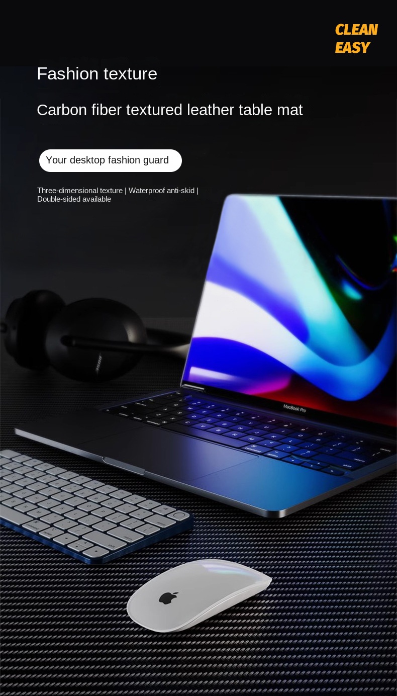 Large Waterproof Carbon Fibre Mouse Pad for Office Use Large Waterproof Carbon Fibre Mouse Pad for Office