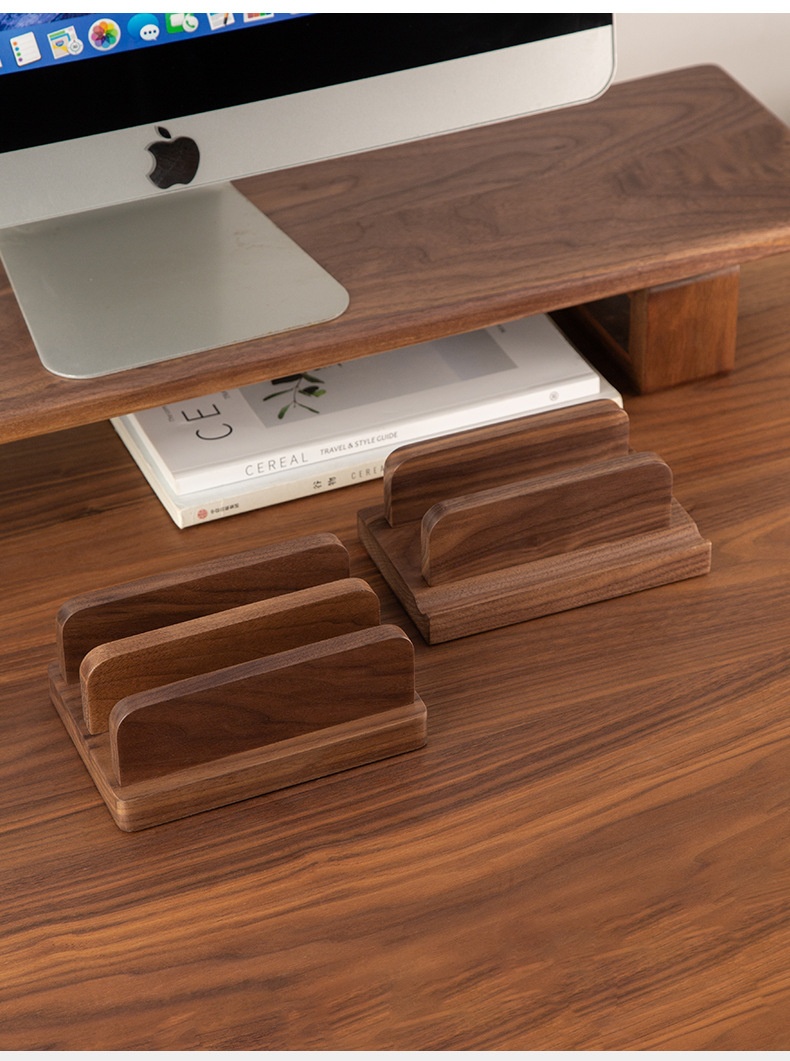 Adjustable Wooden Laptop Stand for Desk and Tablet Storage Adjustable Wooden Laptop Stand for Desk and Tablet