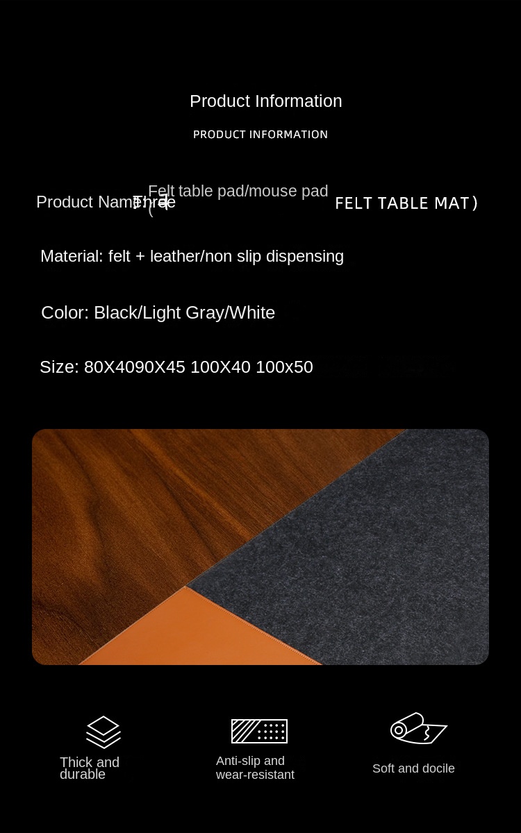 Large Non-Slip Felt Mouse Pad for Office and Gaming Large Non-Slip Felt Mouse Pad for Office and Gaming