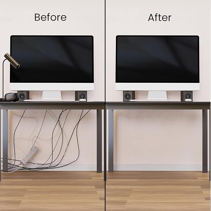 Under-Desk Cable Management Organiser for Neat Workspaces(2-Pack) Under-Desk Cable Management Organiser for Neat