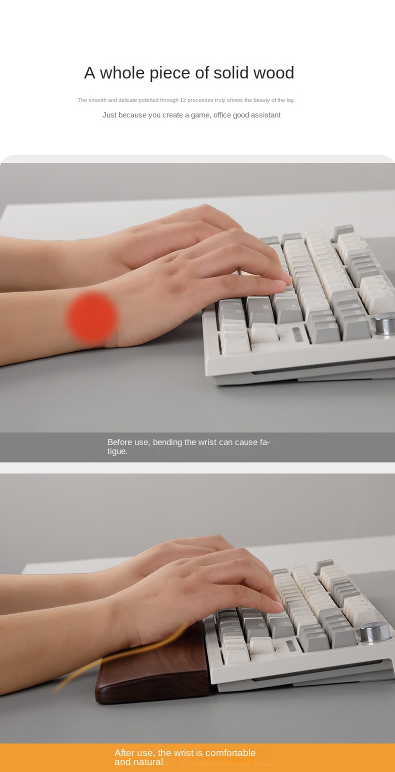 Wooden Wrist Rest for Mechanical Keyboards and Mice Wooden Wrist Rest for Mechanical Keyboards and Mice