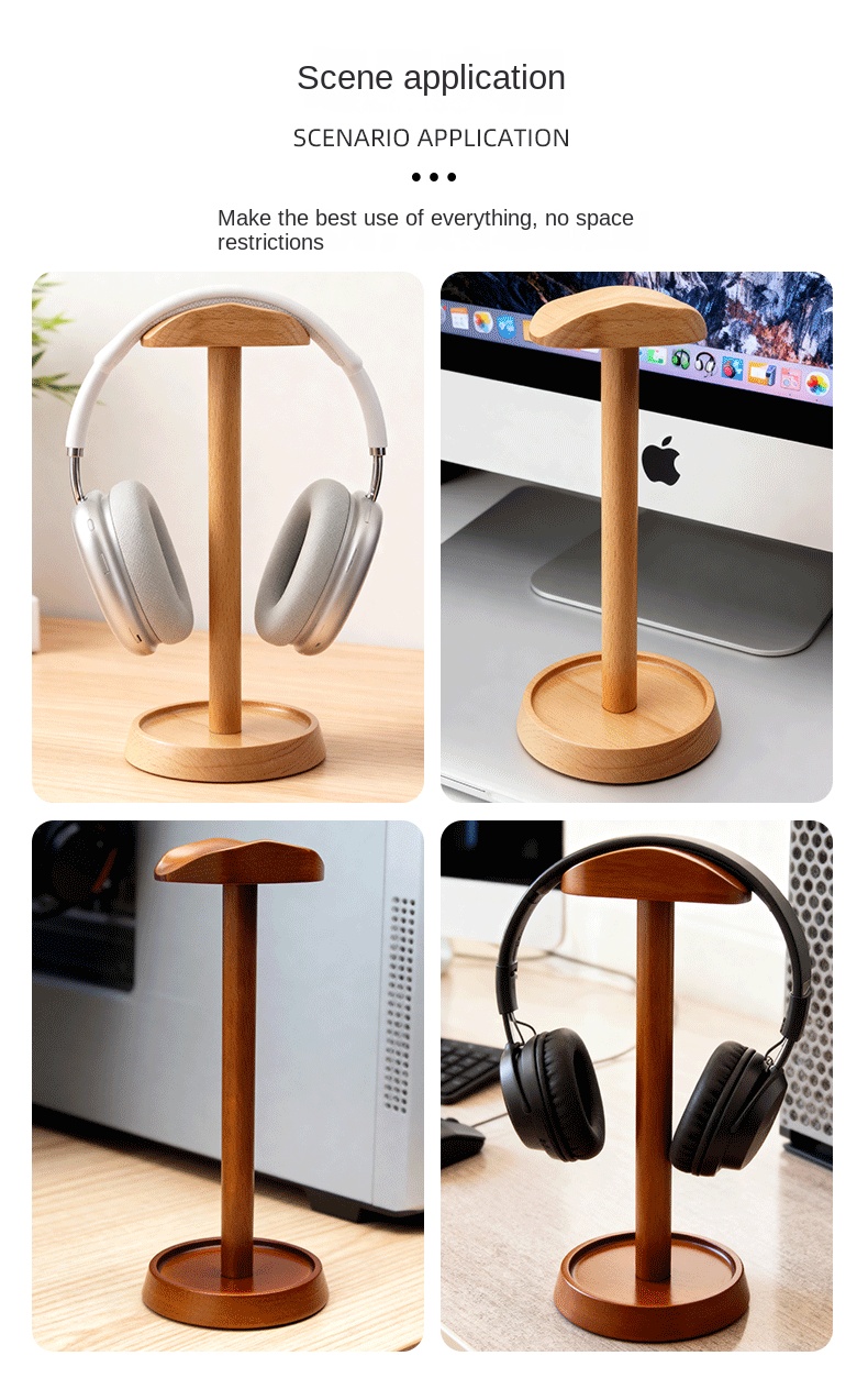 Wooden Headphone Stand with Storage Tray for Gaming Wooden Headphone Stand with Storage Tray for Gaming