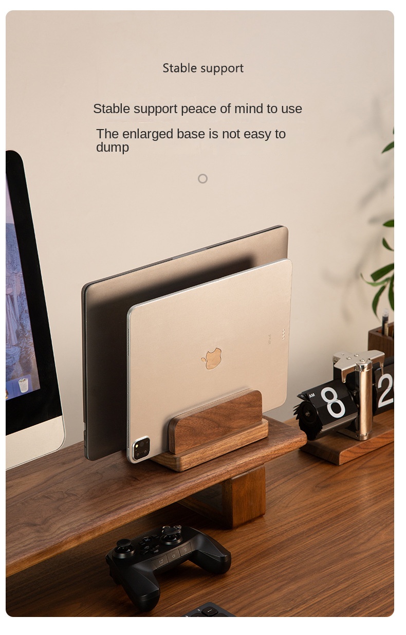 Adjustable Wooden Laptop Stand for Desk and Tablet Storage Adjustable Wooden Laptop Stand for Desk and Tablet