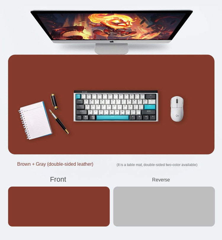 Large Leather Mouse Pad with Anti-Slip Design for Office Use Large Leather Mouse Pad with Anti-Slip Design for