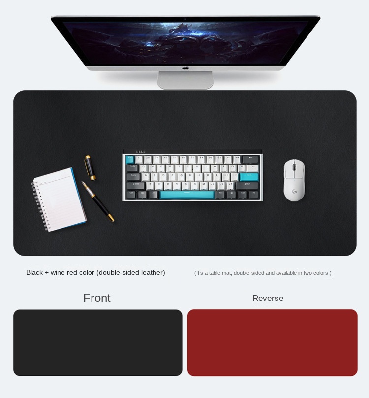 Large Leather Mouse Pad with Anti-Slip Design for Office Use Large Leather Mouse Pad with Anti-Slip Design for