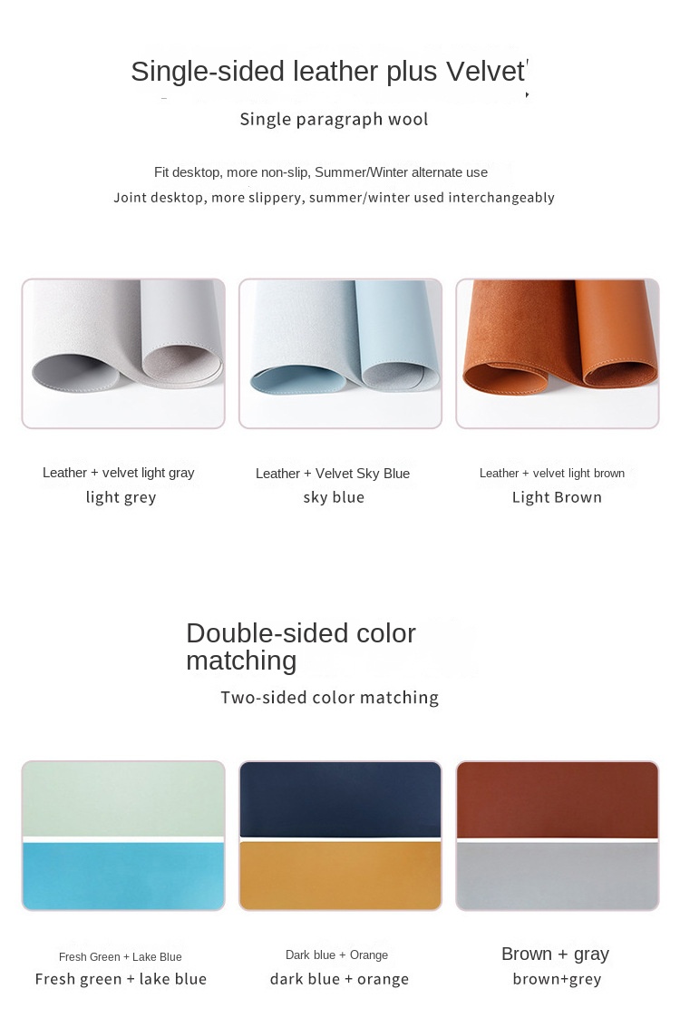 Large Leather Mouse Pad with Anti-Slip Design for Office Use Large Leather Mouse Pad with Anti-Slip Design for