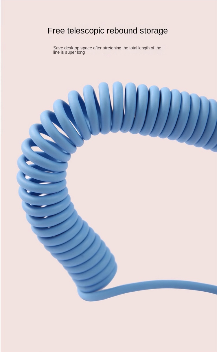 Customisable Mechanical Keyboard Spring Cable Type-C USB Data Charging Cable Customisable Mechanical Keyboard Spring Cable