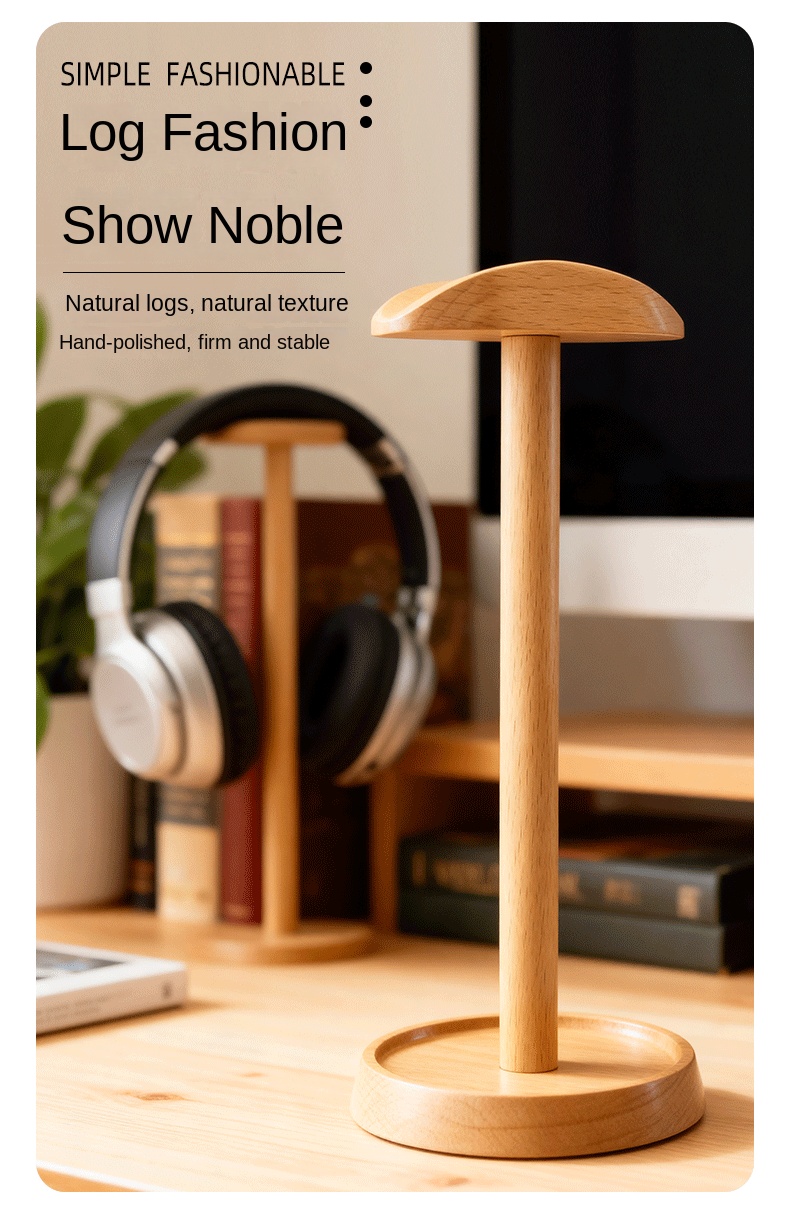 Wooden Headphone Stand with Storage Tray for Gaming Wooden Headphone Stand with Storage Tray for Gaming