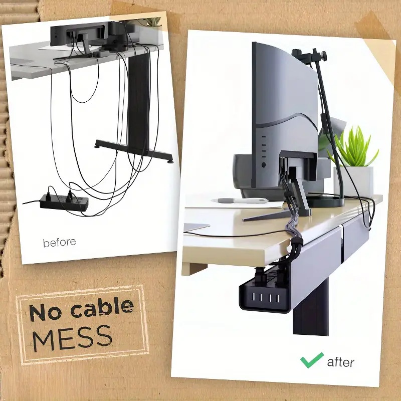 Under-Desk Cable Management Box for Tidy Workspaces Under-Desk Cable Management Box for Tidy Workspaces
