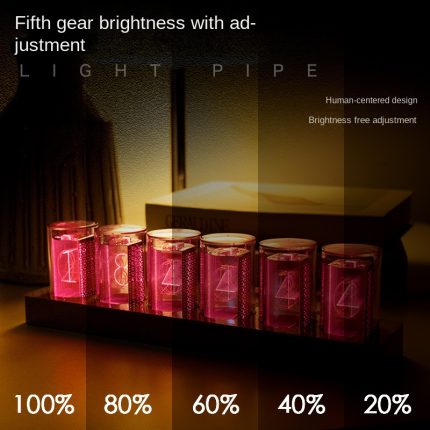 Retro RGB Neon Tube Clock Night Light Mechanical