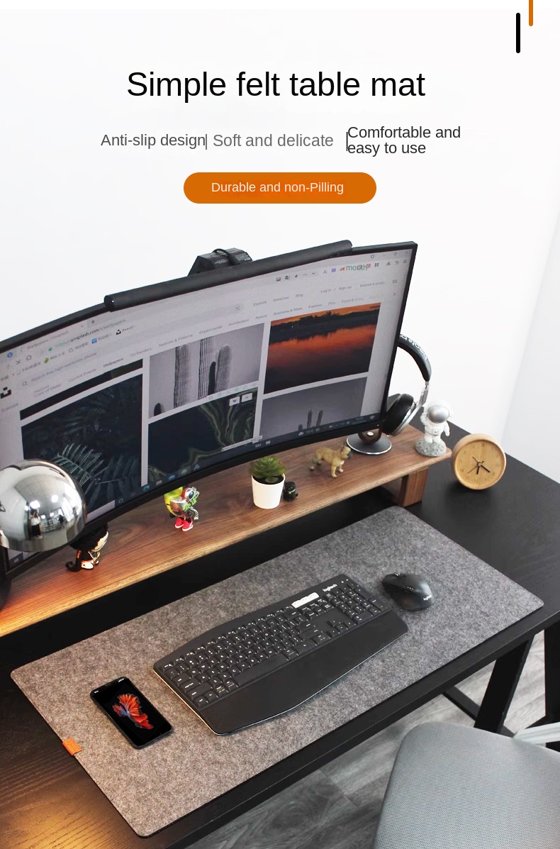 Large Felt Mouse Pad for Office Desk Gaming and Writing Large Felt Mouse Pad for Office Desk Gaming and