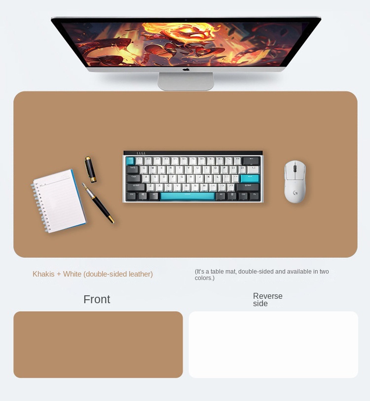 Large Leather Mouse Pad with Anti-Slip Design for Office Use Large Leather Mouse Pad with Anti-Slip Design for