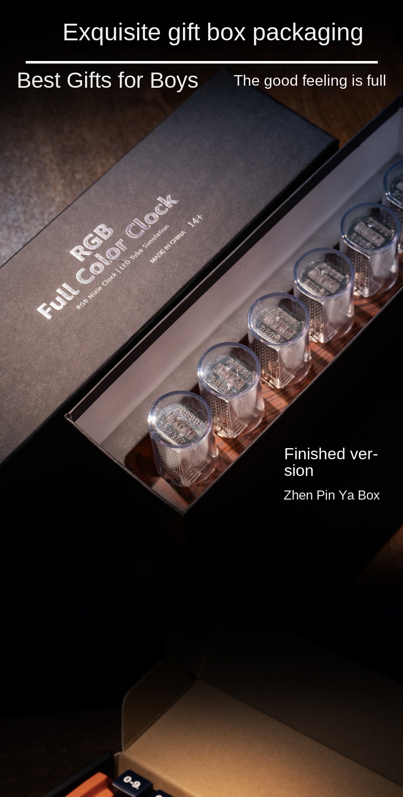 Retro RGB Neon Tube Clock Night Light Mechanical Desk Decor Retro RGB Neon Tube Clock Night Light Mechanical