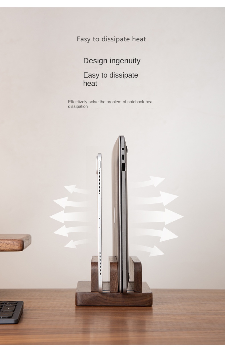 Adjustable Wooden Laptop Stand for Desk and Tablet Storage Adjustable Wooden Laptop Stand for Desk and Tablet