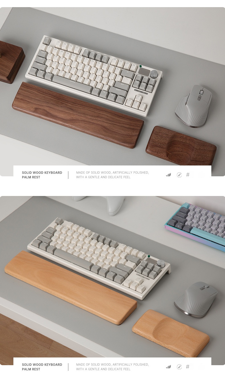 Wooden Wrist Rest for Mechanical Keyboards and Mice Wooden Wrist Rest for Mechanical Keyboards and Mice