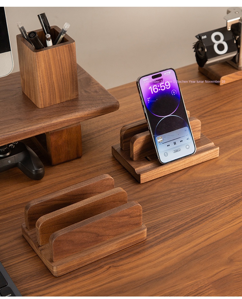 Adjustable Wooden Laptop Stand for Desk and Tablet Storage Adjustable Wooden Laptop Stand for Desk and Tablet