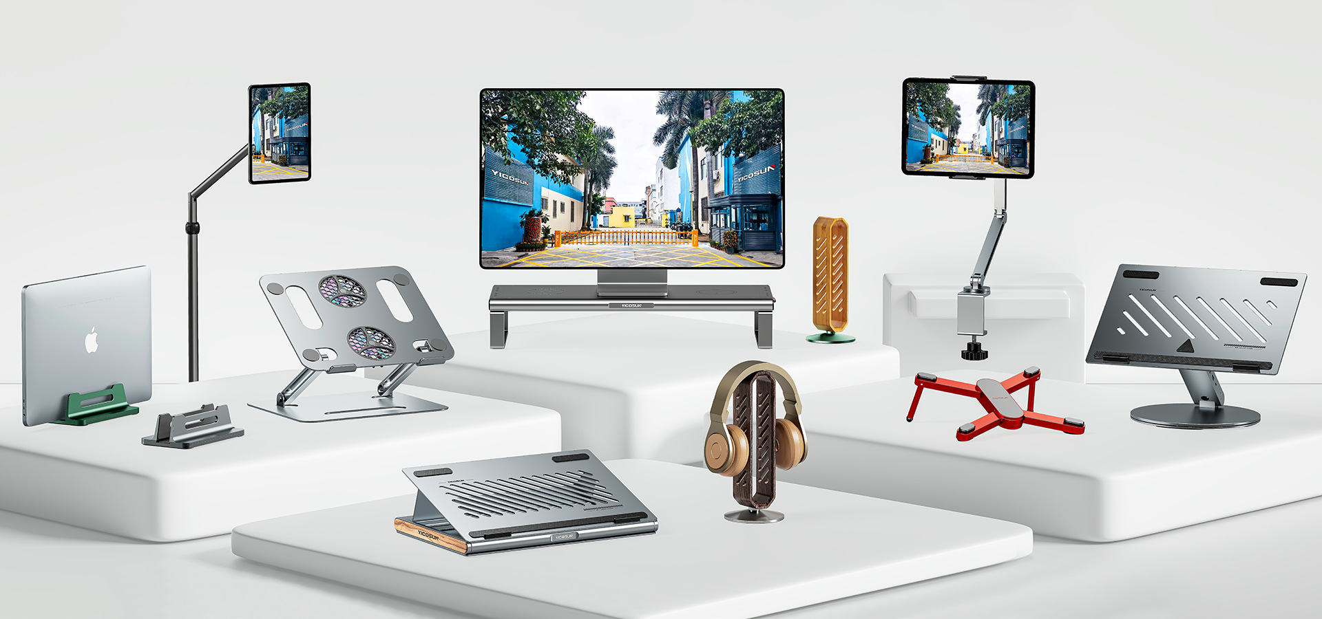 Portable Silicone Laptop Stand with Dual Slots for Stability Portable Silicone Laptop Stand with Dual Slots for