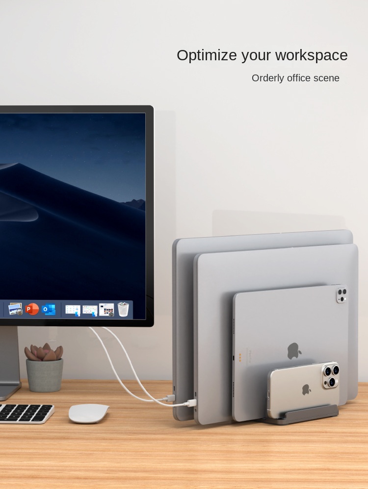 Vertical Laptop and Tablet Stand for MacBook and iPad Mini Vertical Laptop and Tablet Stand for MacBook and