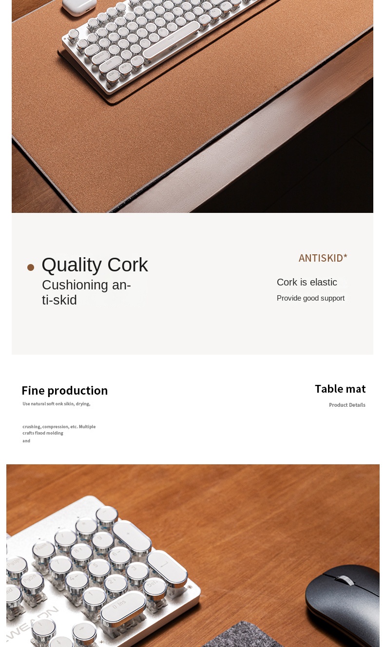 Cork Mouse Pad and Desk Mat for Office and Home Use Cork Mouse Pad and Desk Mat for Office and Home Use