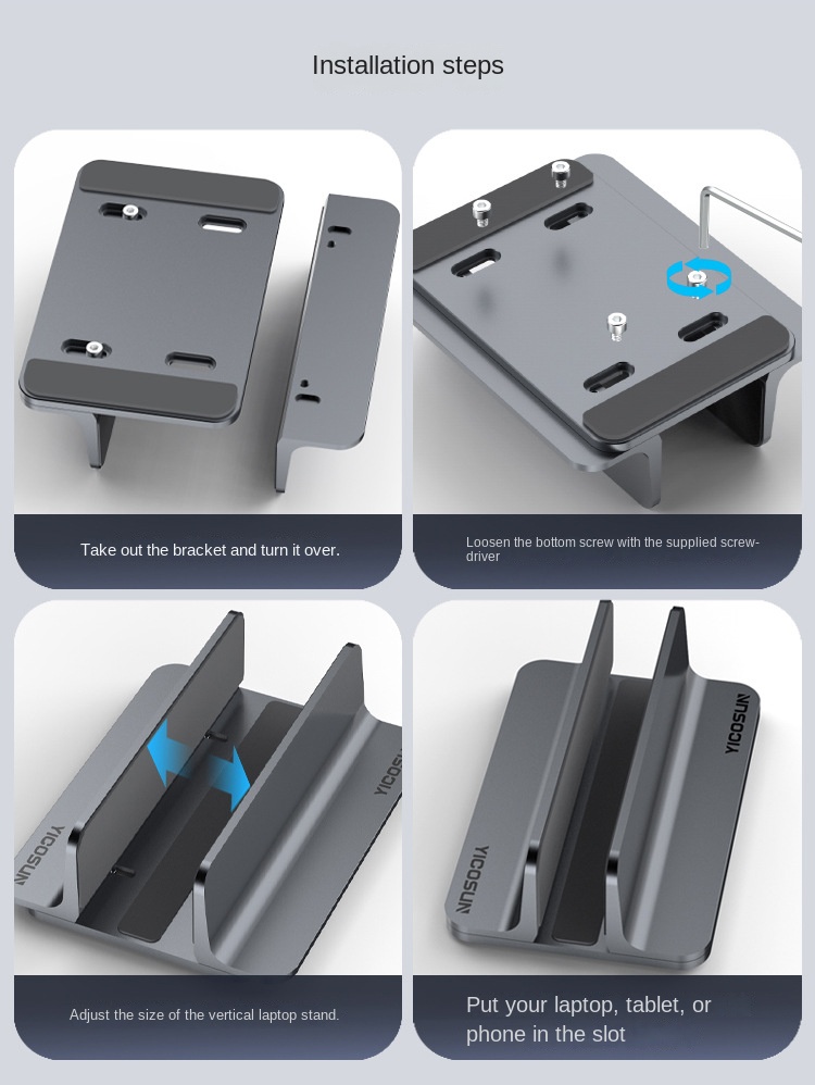 Portable Silicone Laptop Stand with Dual Slots for Stability Portable Silicone Laptop Stand with Dual Slots for