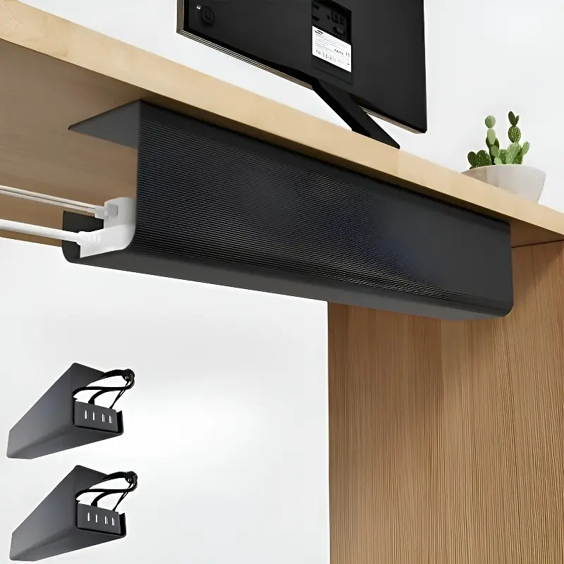 Under-Desk Cable Management Box for Tidy Workspaces Under-Desk Cable Management Box for Tidy Workspaces