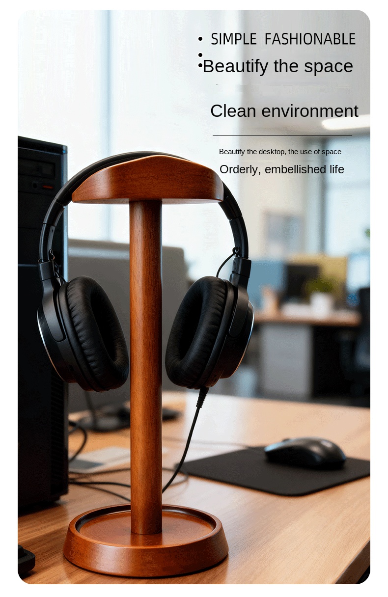 Wooden Headphone Stand with Storage Tray for Gaming Wooden Headphone Stand with Storage Tray for Gaming