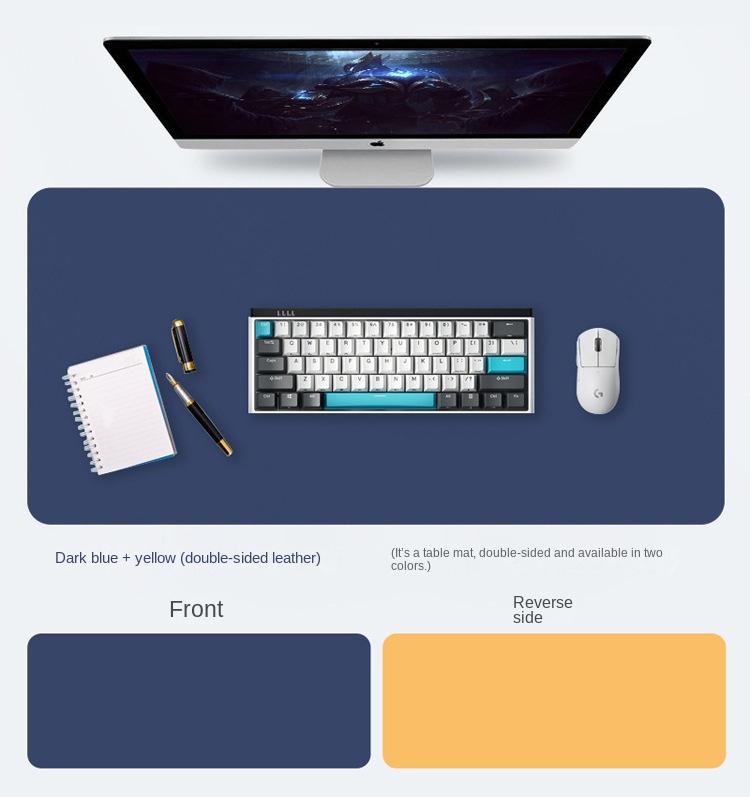 Large Leather Mouse Pad with Anti-Slip Design for Office Use Large Leather Mouse Pad with Anti-Slip Design for