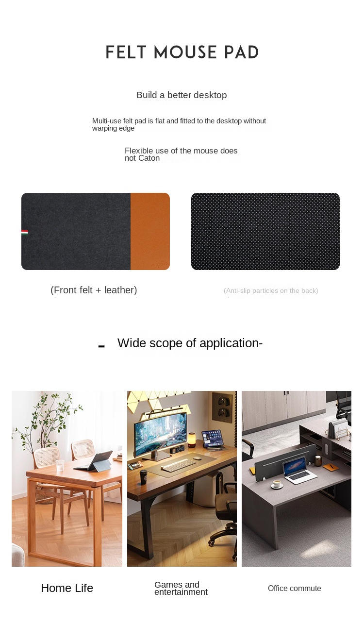 Large Non-Slip Felt Mouse Pad for Office and Gaming Large Non-Slip Felt Mouse Pad for Office and Gaming
