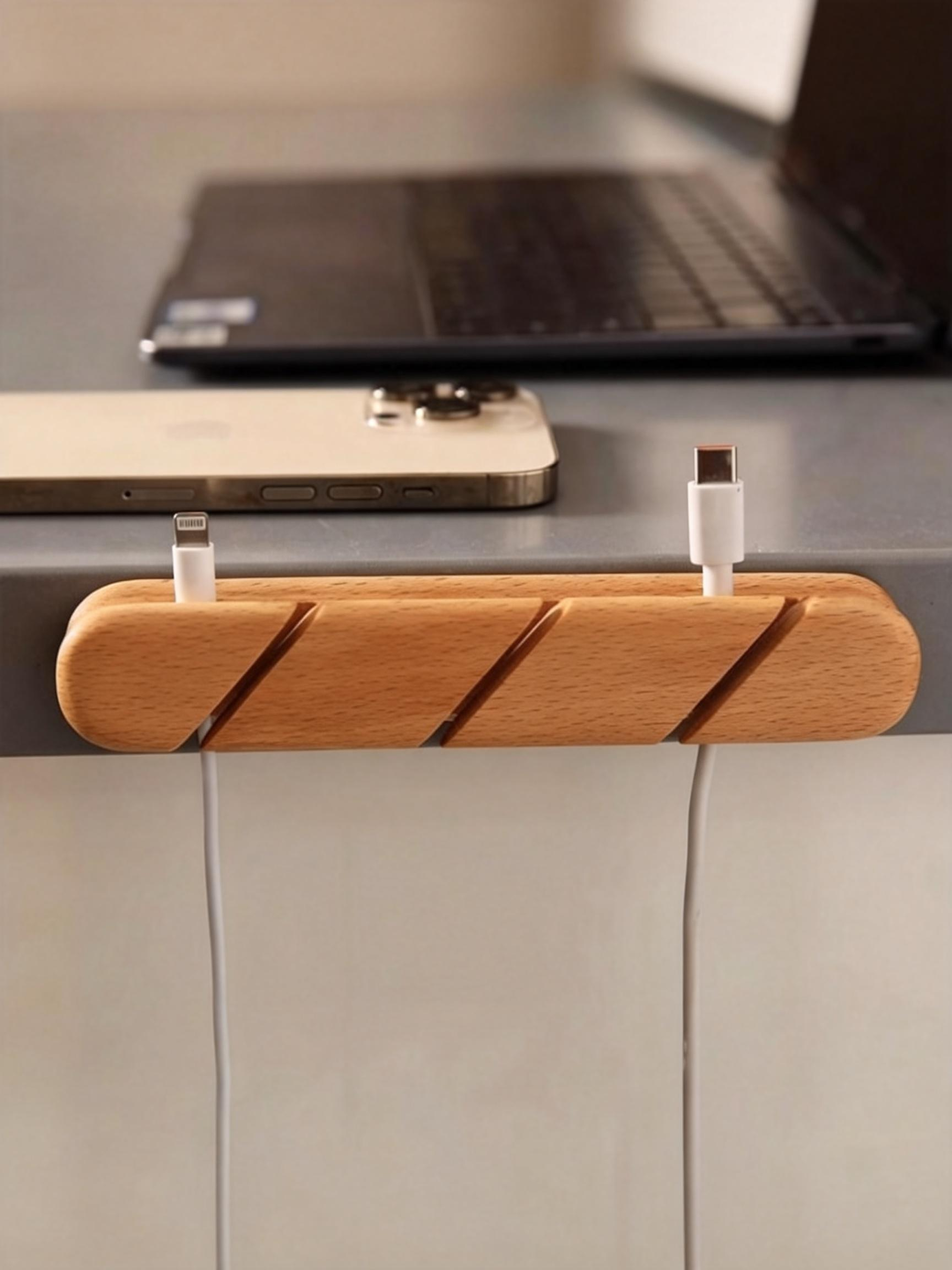 Wooden Cable Organiser for Charging and Data Cables wooden cable organiser for charging and data cables