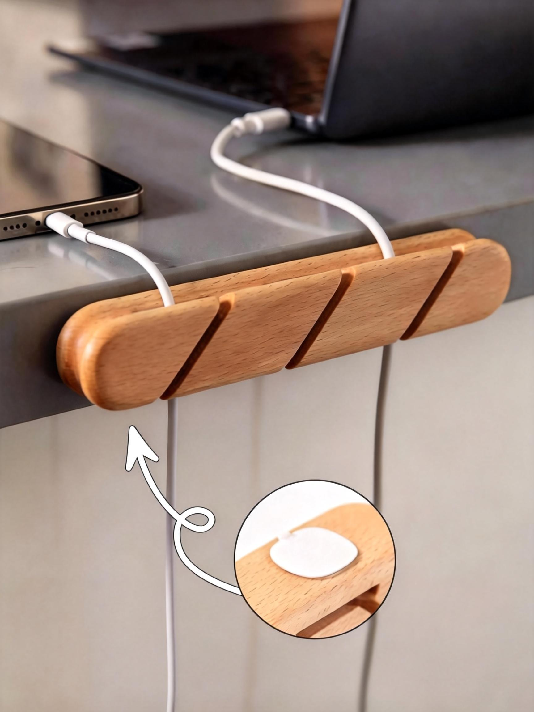 Wooden Cable Organiser for Charging and Data Cables wooden cable organiser for charging and data cables